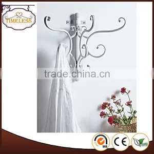 NEW Wrought Iron Antique White Elegant Coat Hooks thumbnail-1