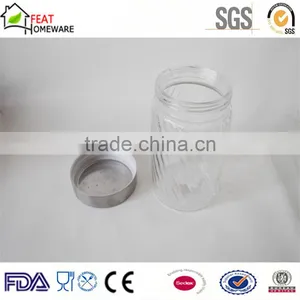 Wholesale High Quality Glass Jar Glass Food Storage Pot With Metal Cap thumbnail-3