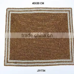 Glass Bead Place Mat in Rectangular Patterns Other Colours Also Available thumbnail-1