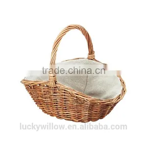 Willow Hamper Gift Basket With Line Lining and Handle thumbnail-1