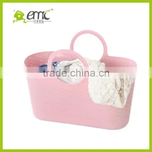 Eco-friendly Soft PE Laundry Basket Handle Plastic Sundries Storage Basket thumbnail-5