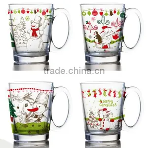 8oz 10oz 12oz Christmas Drinking Glass Mug Water Glass Cup Set thumbnail-1