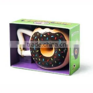 Lovely Ceramic Donuts Mug Chocolate Glaze Doughnut CoffeeMug With Sprinkles thumbnail-2