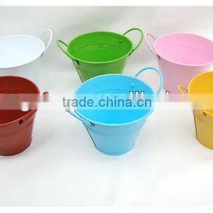 MultiColor Home Decoration Metal Bucket Garden Planters Flower Pot thumbnail-2