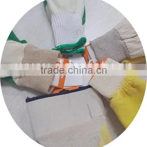DDSAFETY 2017 Yellow Latex Crinkle Coated Cotton Gloves With Knit Wrist thumbnail-3