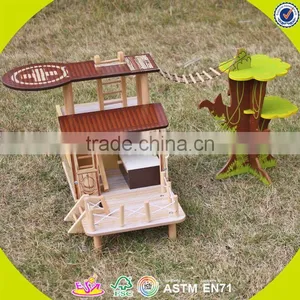 2017 New Products Indoor Children Toys Wooden Treehouse Dollhouse W03B059 thumbnail-2