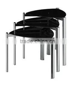 Home Furniture Steel Center Table Modern Glass Nesting Table thumbnail-6