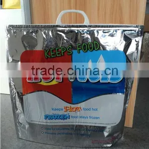Custom High Quality Aluminum Foil Thermal Cooler Bag With Plastic Handle thumbnail-4