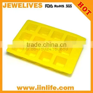 2014 Fashion Yellow Square Silicone Ice Cube Tray With Smile Face thumbnail-1