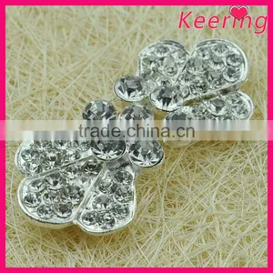 Fashionable Wholesale Crystal Color Flower Rhinestone Metal Button WBK-1502 thumbnail-3
