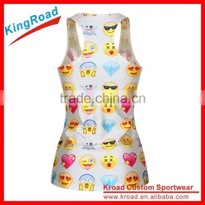 2016 New Arrival 100%polyester Tops Custom Women Fitness Tank Tops Sport Running Singlet thumbnail-3