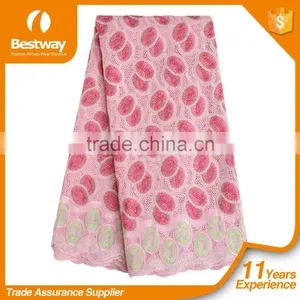 Wholesales Swiss Lace Fabric New Lace Design for Ladies Suit thumbnail-1