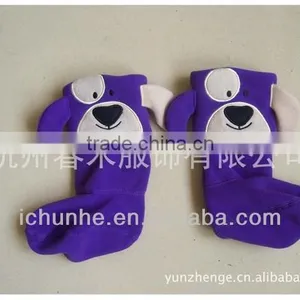 Windproof Lovely Animal Kids Polar Fleece Fur Rain Boot Warmer Factory thumbnail-1