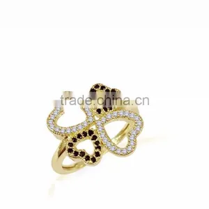 Gold Plated Latest Small Gemstone Heart Ring thumbnail-1