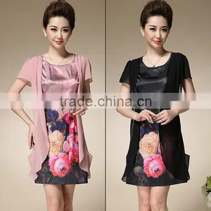 Fashion Womens Dress Two Piece Middle Aged Women thumbnail-1