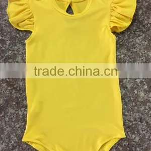 Toddler Girls Soild Color Cotton Romper Flutter Sleeve Romper Baby Bulk Boutique Baby Girl Rompers Wholesale 2016 thumbnail-4