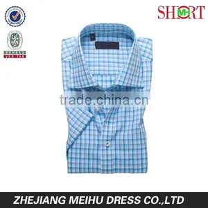 Latest Fashion Design Short Sleeve Check Dress Shirt for Man thumbnail-1