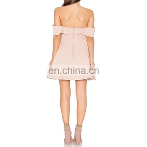 European Style Simple Pink Mini Wholesale Puffy Short Prom Dresses thumbnail-2
