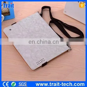 Elastic Belt Side Flip Stand PU Leather Case for IPad 4 IPad 2 The New IPad With Shoulder Strap thumbnail-3