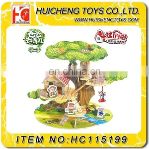 DIY Wood House DIY Toy Children Making Wood Material House Have ASTM EN71 EN62115 Test Paper thumbnail-1