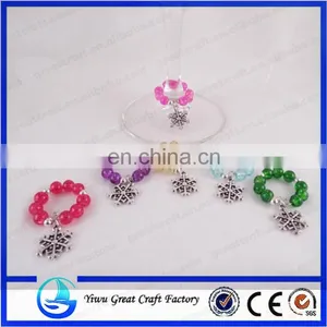 Set of 6 Snowflake Themed Wine Glass Charms thumbnail-1