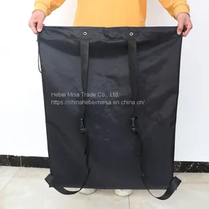 Large Capacity Laundry Backpack Bag Over the Door Hanging Laundry Hamper With Stainless-Steel Hooks 2 in 1 Laundry Bag for School Dormitory, Camping,Laundry Room, Outdoor Travel, Black thumbnail-1