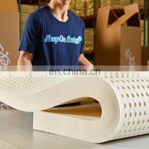 2020 Amazon Hot Sale Home Textile Hypo-allergenic King Size Zipper 100 Natural Latex Mattress Toppers With Removable Cover thumbnail-1