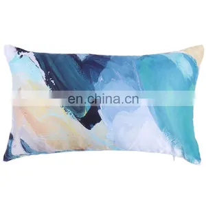 Oil Painting Sunset Mountains Decor Pillowcases Polyester 30x50cm Square Hidden Zipper Home Cushion Decorative Pillowcase thumbnail-2