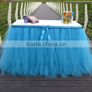 Tutu Tulle Table Skirt Cover Home Decoration Blue SD103 thumbnail-1
