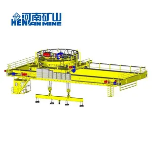QL 5+5t 10+10t Rotation Hanging Beam Double Girder Electromagnetic Overhead Crane for Steel Plant thumbnail-1