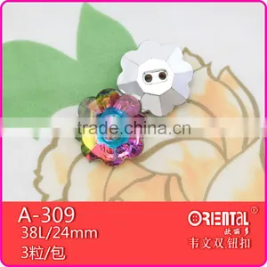 Dyeable Rainbow Holes Sewing Acrylic Button thumbnail-2
