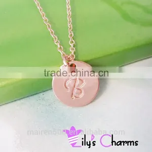Wholesale Costume Initial Disc Pendant Necklace Jewelry thumbnail-1