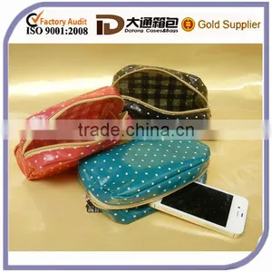 Shining Wave Point Printing Light Zipper PU Cosmetic Bag thumbnail-1
