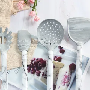 Kitchen Accessories Home and Kitchen Cookware Sets Kitchenware Cocina Silicone Kitchen Utensil Marble Cookware Set thumbnail-2