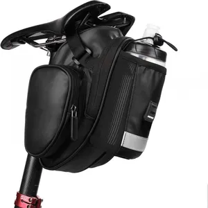 Bike Saddle Bag Water Bottle Holder Bicycle Under Seat Pack Storage Bag for Mountain Road Bicycle thumbnail-1