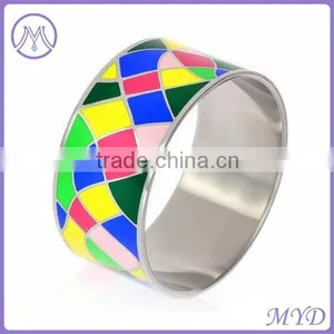 European Fashion Stainless Steel Enamel Cloisonne Bangle thumbnail-1