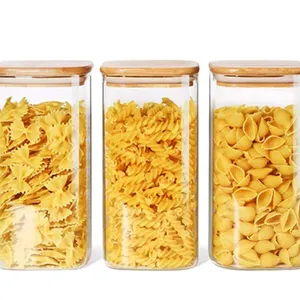 Borosilicate Glass Kitchen Use Food Storage Jar With Sealed Food Grade Bamboo Lid thumbnail-4