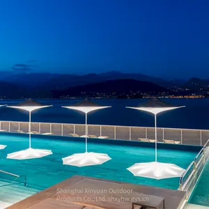 Patio Umbrella Suitable for Restaurants, Swimming Pools and Courtyards With Led Lighting. 2025 New Style Sunshade Umbrella With Arched Canopy thumbnail-2