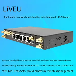 Liveu Multi-card 4g Industrial Wireless Router, Support Three Networks, Dual-mode and Dual-card Dual-standby, 5 Ethernet Ports, Wi-fi, Cloud Platform for Remote Operation and Maintenance of Plc, All-metal Shell, Dtu Serial Communication thumbnail-3