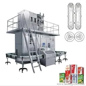 Automatic Aseptic /200ml/250ml/330ml/500ml/1000ml Milk Juice Water Brick Carton Filling Packaging Machine thumbnail-1
