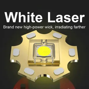 1280LM White Laser Rechargeable Flashlight 10W Telescopic Zoom Torch With Power Bank IP45 Waterproof thumbnail-5