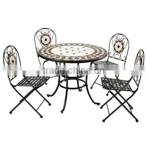 Outdoor Bistro Set Mosaic Top Garden Furniture thumbnail-1