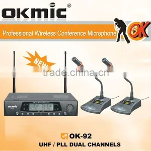 OK-92 Dual Channels/UHF PLL 32/99 Channels Wireless Microphone thumbnail-1