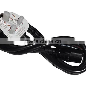 BSI Approvel UK 3 PIN Plug to C5 Clover Leaf Mains Lead Power Cord thumbnail-1