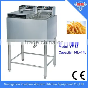 China Factory Wholesale 2 Tank 2 Basket Economical Commercial Electric Deep Fryer thumbnail-1