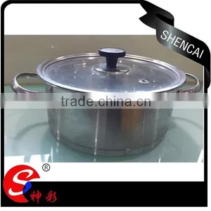 Small Stainless Steel Casserole/Soup Pot With Glass Lid and Stainless Steel Handles thumbnail-1