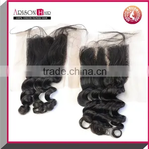 Wholesale 7A Grade Cheap Human Hair Lace Closure Bleached Knots Free Parting Brazilian Hair Closure Piece thumbnail-2