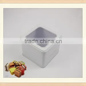Metal Square Tin Box With Clear Top thumbnail-1
