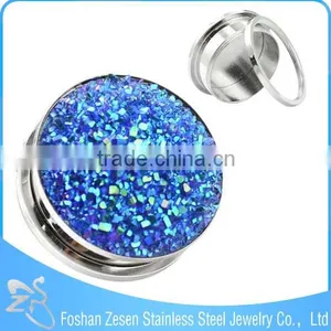 New Design Resin Top Stainless Steel Ear Expander Body Jewelry thumbnail-2