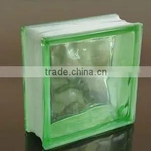 190x190x80mm Green Color Cloudy Glass Brick thumbnail-2